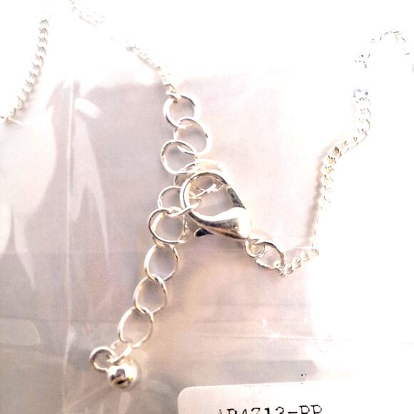 Plumeria Charm Anklet Silver Plate Lobster Claw Clasp 9" + 1" Extension - Picture 4 of 4